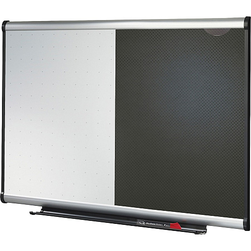Quartet Prestige Combination Board 36" (3 ft) Width x 24" (2 ft) Height - Black Foam Surface - Silver Aluminum Frame - Horizontal - 1 Each (BTE643A)