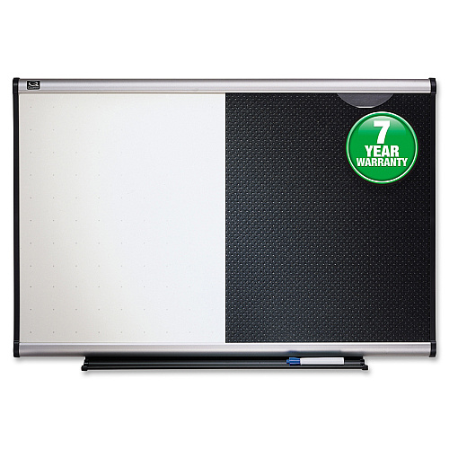 Quartet Prestige Combination Board 36" (3 ft) Width x 24" (2 ft) Height - Black Foam Surface - Silver Aluminum Frame - Horizontal - 1 Each (BTE643A)