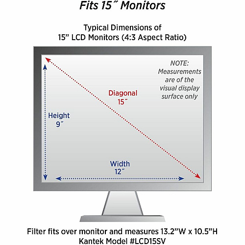 Kantek LCD Protective Privacy / Anti-Glare Filters For 15" LCD Monitor - Scratch Resistant - Anti-glare - 1 Each (LCD15SV)