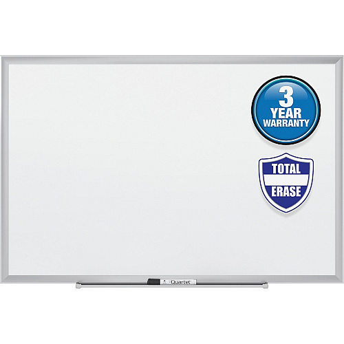 Quartet Classic Whiteboard 96" (8 ft) Width x 48" (4 ft) Height - White Melamine Surface - Silver Aluminum Frame - Horizontal/Vertical - Durable, Smooth Surface, Flexible - 1 Each - TAA Compliant (S538)