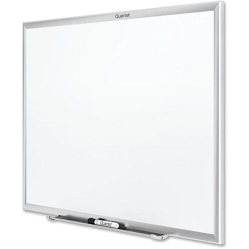 Quartet Classic Whiteboard 96" (8 ft) Width x 48" (4 ft) Height - White Melamine Surface - Silver Aluminum Frame - Horizontal/Vertical - Durable, Smooth Surface, Flexible - 1 Each - TAA Compliant (S538)