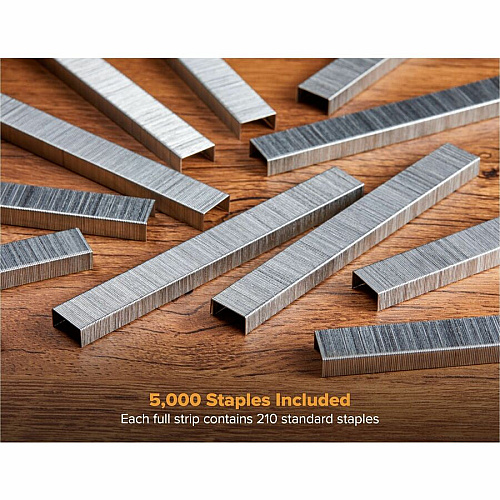 Bostitch Standard Premium Staples Standard - 1/4" Leg - Chisel Point - Silver - High Carbon Steel - 5.1" Height x 1.8" Width x 1.3" Length - 210 Per Strip - 5000 / Box (SB10)