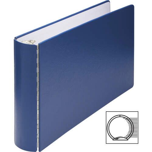 Wilson Jones Casebound Round Ring Binder, 3 Rings, 2" Capacity, 11 x 17, Blue (34690NB)