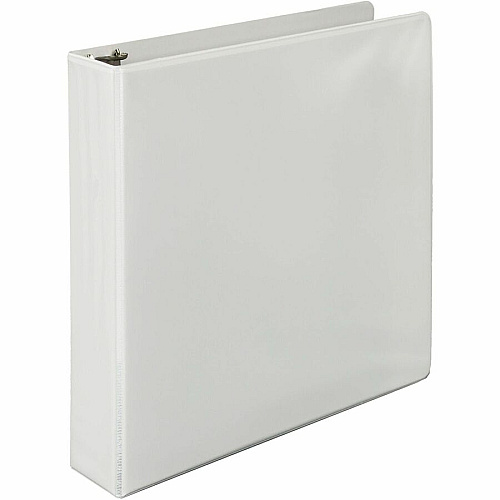 Samsill Insertable D-Ring Binder 1 1/2" Binder Capacity - Letter - 8 1/2" x 11" Sheet Size - 375 Sheet Capacity - 3 Ring - Fastener: D-Ring - Pocket: 2, Internal - Polypropylene, Chipboard - White - 1.17 lb - Recycled - Locking Ring, Clear Overlay (16457)