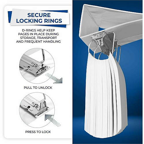 Samsill Nonstick 4" View D-Ring Binder 4" Binder Capacity - Letter - 8 1/2" x 11" Sheet Size - 800 Sheet Capacity - 3 Ring - Fastener: D-Ring - Pocket: 2, Internal - Polypropylene, Chipboard - White - 2 lb - Recycled - Locking Ring, Clear Overlay, (16497)