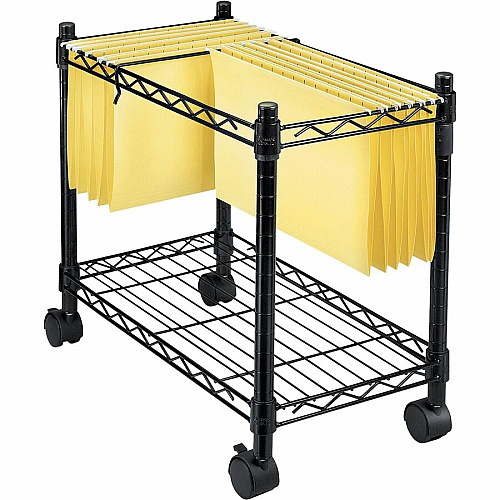 Fellowes High-Capacity Rolling File Cart 4 Casters - Metal, Steel - 24" Width x 14" Depth x 20.50" Height - Black - 1 Each (45081)