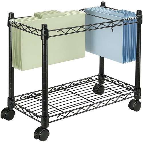 Fellowes High-Capacity Rolling File Cart 4 Casters - Metal, Steel - 24" Width x 14" Depth x 20.50" Height - Black - 1 Each (45081)