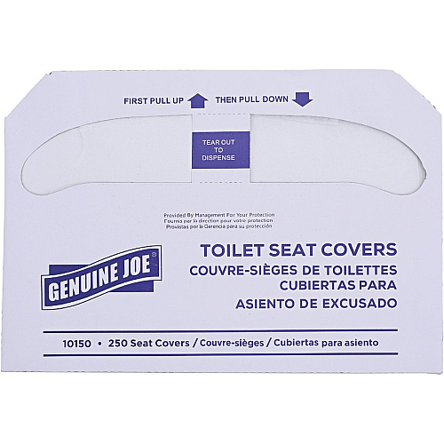 Genuine Joe Half-fold Toilet Seat Covers Half-fold - For Public Toilet - White - 250/Pack - 10 / Carton (GJO10150)
