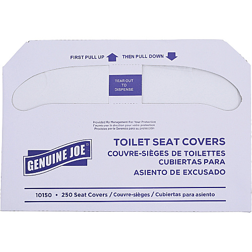Genuine Joe Half-fold Toilet Seat Covers Half-fold - For Public Toilet - White - 250/Pack - 10 / Carton (GJO10150)