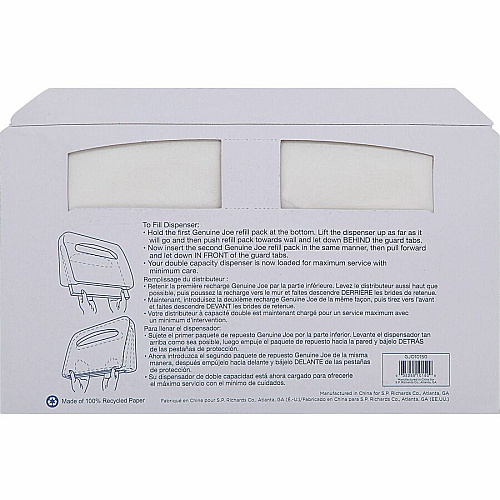 Genuine Joe Half-fold Toilet Seat Covers Half-fold - For Public Toilet - White - 250/Pack - 10 / Carton (GJO10150)