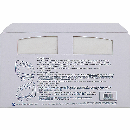 Genuine Joe Half-fold Toilet Seat Covers Half-fold - For Public Toilet - White - 250/Pack - 10 / Carton (GJO10150)