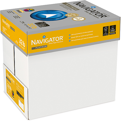 Navigator Platinum Office Multipurpose Paper 99 Brightness - Letter - 8 1/2" x 11" - 32 lb Basis Weight - Smooth - Jam-free - Bright White - 250/Pack - 8 / Carton (NPL1132)