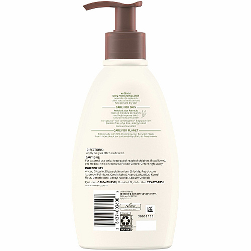 Aveeno&reg; Daily Moisturizing Lotion Lotion - 12 fl oz - 12 oz (340.2 g) - Non-fragrance - For Dry, Sensitive Skin - Non-greasy, Non-comedogenic, Hypoallergenic, Absorbs Quickly - 1 Each (3600)