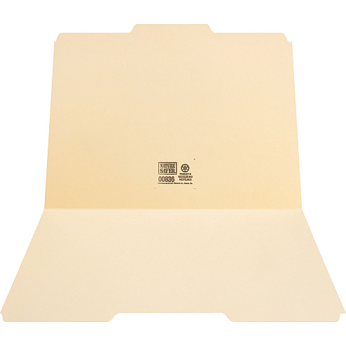 Nature Saver 1/3 Tab Cut Letter Recycled Top Tab File Folder 8 1/2" x 11" - 3/4" Expansion - Top Tab Location - Assorted Tab Position - 11 pt. - 1 Plys - Manila - Manila - 100% Recycled - 100 / Box (00836)