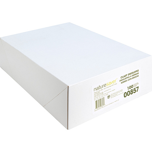 Nature Saver Recycled Clasp Envelopes Clasp - #90 - 9" Width x 12" Length - 28 lb - Clasp - Yellow - Kraft - 100 / Box (00857)