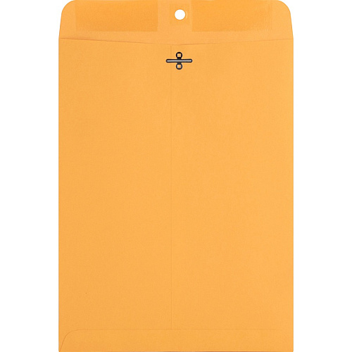 Nature Saver Recycled Clasp Envelopes Clasp - #90 - 9" Width x 12" Length - 28 lb - Clasp - Yellow - Kraft - 100 / Box (00857)