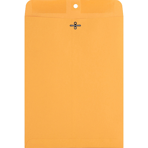Nature Saver Recycled Clasp Envelopes Clasp - #90 - 9" Width x 12" Length - 28 lb - Clasp - Yellow - Kraft - 100 / Box (00857)