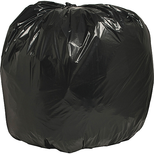 Nature Saver Black Low-density Recycled Can Liners Extra Large Size - 56 gal Capacity - 48" Length x 43" Width x 1.25 mil (32 Micron) Thickness - Low Density - Black - Plastic - Cleaning Supplies - Recycled - 100 / Carton (00992)