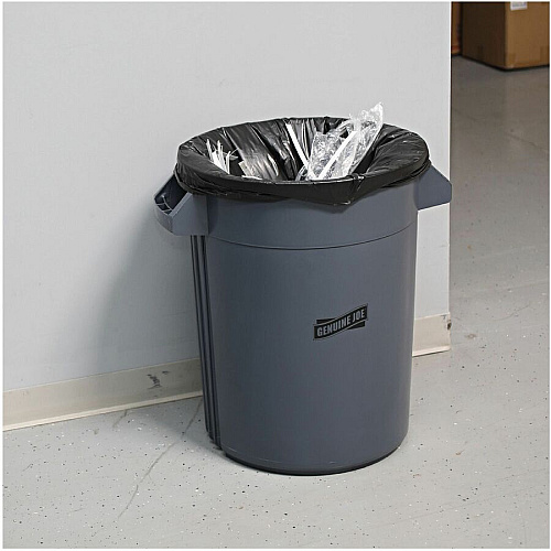 Genuine Joe Heavy-Duty Trash Can Liners Medium Size - 30 gal Capacity - 36" Length x 30" Width x 1.50 mil (38 Micron) Thickness - Low Density - Black - 100/Box - 1 / Carton (GJO01532)