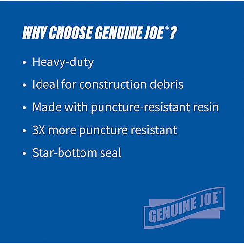 Genuine Joe Heavy-Duty Trash Can Liners Medium Size - 33 gal Capacity - 40" Length x 33" Width x 1.50 mil (38 Micron) Thickness - Low Density - Black - 100/Box - 1 / Carton (GJO01533)