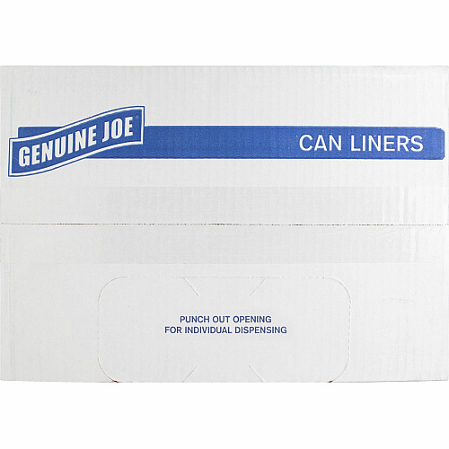 Genuine Joe Heavy-Duty Trash Can Liners Large Size - 45 gal Capacity - 46" Length x 39" Width x 1.50 mil (38 Micron) Thickness - Low Density - Black - 50/Box - 1 / Carton (GJO01534)