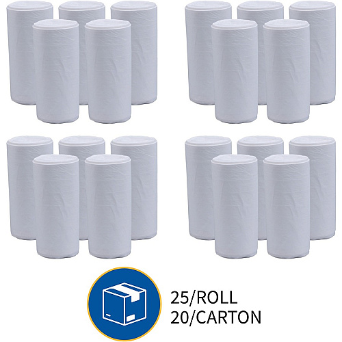 Genuine Joe High-Density Can Liners Medium Size - 33 gal Capacity - 40" Length x 33" Width x 0.43 mil (11 Micron) Thickness - High Density - Clear - Resin - Office Waste, Industrial Trash - 25/Roll - 20 / Carton (GJO01757)