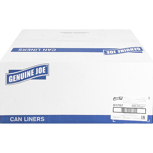 Genuine Joe High-Density Can Liners Medium Size - 33 gal Capacity - 40" Length x 33" Width x 0.43 mil (11 Micron) Thickness - High Density - Clear - Resin - Office Waste, Industrial Trash - 25/Roll - 20 / Carton (GJO01757)