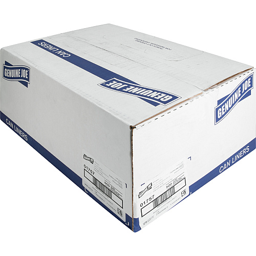Genuine Joe High-Density Can Liners Medium Size - 33 gal Capacity - 40" Length x 33" Width x 0.43 mil (11 Micron) Thickness - High Density - Clear - Resin - Office Waste, Industrial Trash - 25/Roll - 20 / Carton (GJO01757)