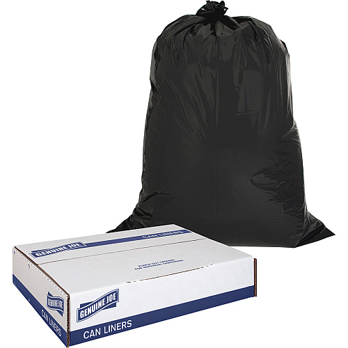 Genuine Joe Heavy Duty Contractor Bags Large Size - 42 gal Capacity - 48" Length x 33" Width x 2.50 mil (63 Micron) Thickness - Low Density - Black - Kitchen - 20/Box - 1 / Carton (GJO02311)