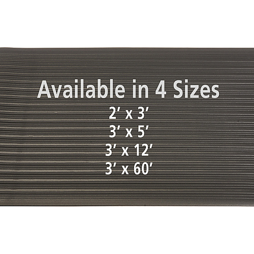 Genuine Joe Air Step Anti-Fatigue Mat Warehouse - 36" Length x 24" Width x 0.375" Thickness - Vinyl, Vinyl Foam - Black - 1 Each (GJO53231)