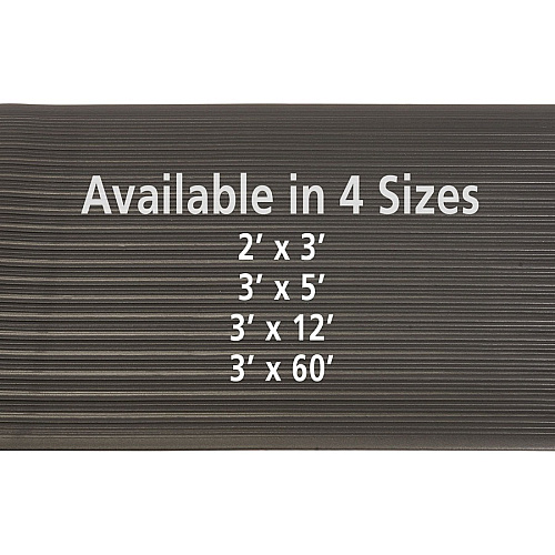 Genuine Joe Air Step Anti-Fatigue Mat Warehouse - 60" Length x 36" Width x 0.375" Thickness - Vinyl, Vinyl Foam - Black - 1 Each (GJO53351)