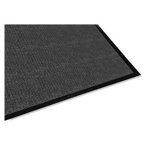 Genuine Joe Ribbed Indoor Wiper Mat Warehouse, Hotel, Indoor - 60" Length x 36" Width - Polypropylene, Vinyl - Charcoal - 1 Each (GJO55351)