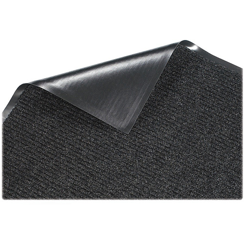 Genuine Joe Ribbed Indoor Wiper Mat Warehouse, Hotel, Indoor - 60" Length x 36" Width - Polypropylene, Vinyl - Charcoal - 1 Each (GJO55351)