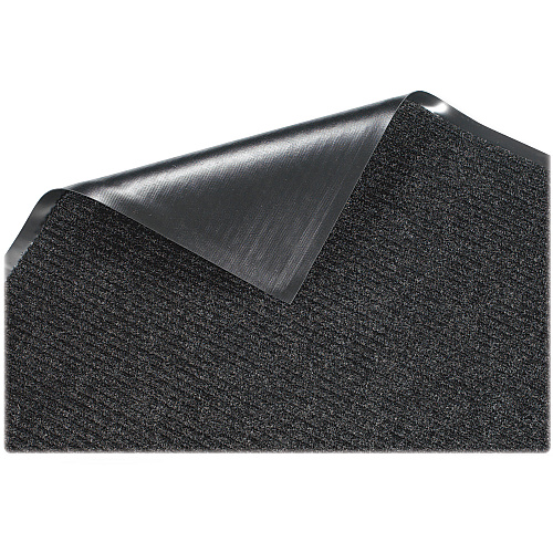 Genuine Joe Ribbed Indoor Wiper Mat Warehouse, Hotel, Indoor - 60" Length x 36" Width - Polypropylene, Vinyl - Charcoal - 1 Each (GJO55351)
