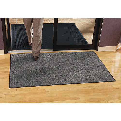 Genuine Joe Silver Series Indoor Walk-Off Mats Warehouse, Indoor - 60" Length x 36" Width - Vinyl - Salt Pepper - 1 Each (GJO56352)