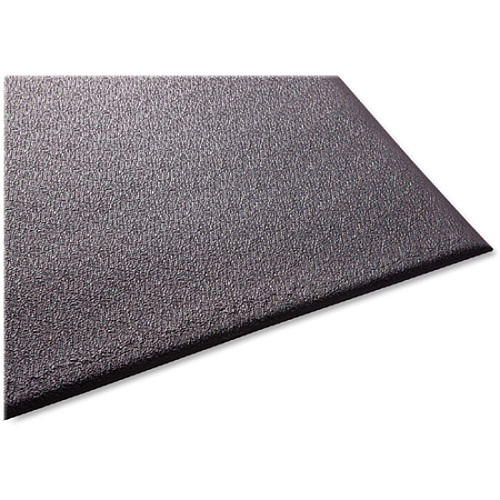 Genuine Joe Soft Step Vinyl Anti-Fatigue Mats Warehouse - 60" Length x 36" Width x 0.375" Thickness - Vinyl - Black - 1 Each (GJO70372)
