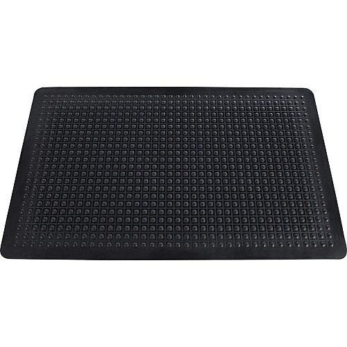 Genuine Joe Flex Step Rubber Anti-Fatigue Mats Warehouse - 60" Length x 36" Width - Rubber - Black - 1 Each (GJO70373)