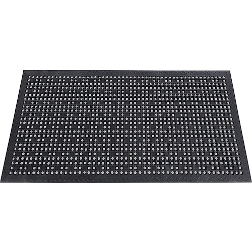 Genuine Joe Versa-Lite Anti-microbial Rubber Mat Warehouse - 60" Length x 36" Width - Rubber - Black - 1 Each (GJO01705)