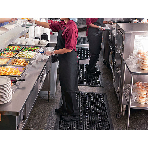 Genuine Joe Versa-Lite Anti-microbial Rubber Mat Warehouse - 60" Length x 36" Width - Rubber - Black - 1 Each (GJO01705)