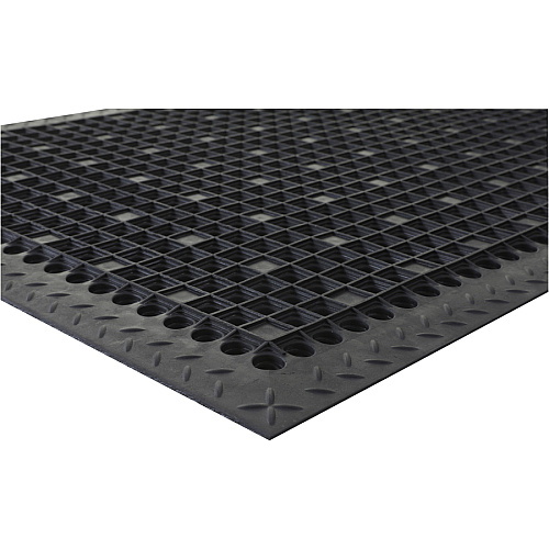 Genuine Joe Versa-Lite Anti-microbial Rubber Mat Warehouse - 60" Length x 36" Width - Rubber - Black - 1 Each (GJO01705)