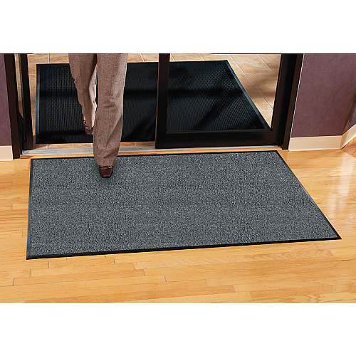 Genuine Joe Platinum Series Indoor Wiper Mats Warehouse, Indoor - 56" Length x 33.50" Width - Nylon, Rubber - Gray - 1 Each (GJO58354)