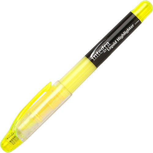 Integra Liquid Highlighters Chisel Marker Point - Yellow Ink - 1 Dozen (30006)