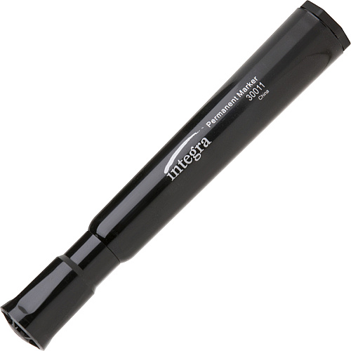 Integra Permanent Chisel Markers Chisel Marker Point - Black Ink - 1 Dozen (30011)