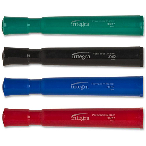 Integra Permanent Chisel Markers Chisel Marker Point - Assorted Ink - 4 / Set (30012)