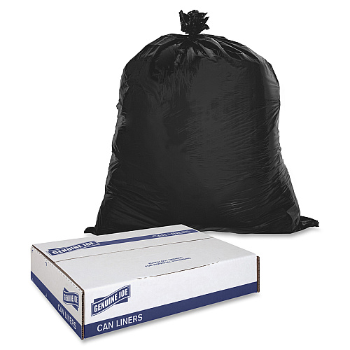 Genuine Joe Linear Low Density Can Liners Medium Size - 30 gal Capacity - 36" Length x 30" Width x 0.60 mil (15 Micron) Thickness - Low Density - Brown, Black - Multipurpose - 250 / Carton (GJO02149)
