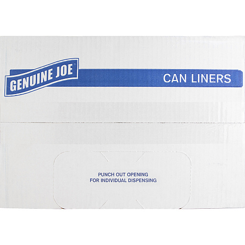 Genuine Joe Linear Low Density Can Liners Medium Size - 30 gal Capacity - 36" Length x 30" Width x 0.60 mil (15 Micron) Thickness - Low Density - Brown, Black - Multipurpose - 250 / Carton (GJO02149)