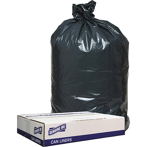 Genuine Joe Linear Low Density Can Liners Small Size - 10 gal Capacity - 23" Length x 24" Width x 0.60 mil (15 Micron) Thickness - Low Density - Brown, Black - Multipurpose - 500 / Carton (GJO02147)
