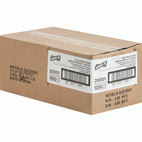Genuine Joe Medium-weight Knives White - 1000 / Carton (GJO20001)