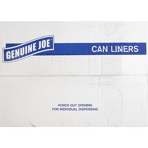 Genuine Joe Clear Trash Can Liners 56 gal Capacity - 48" Length x 43" Width x 0.80 mil (20 Micron) Thickness - Low Density - Clear - Film - Multipurpose - Recycled - 100/Box - 1 / Carton (GJO01016)