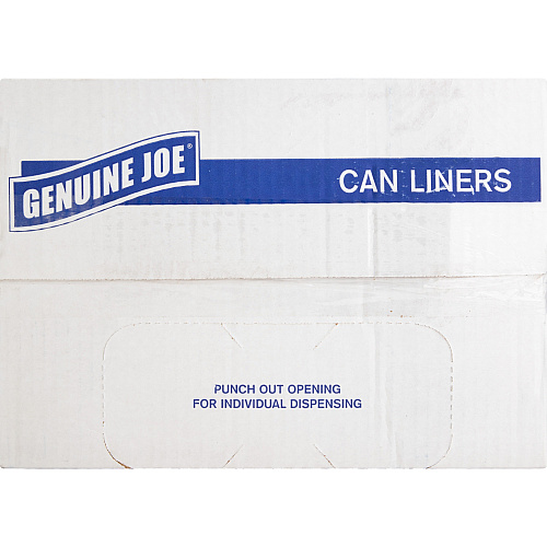 Genuine Joe Clear Trash Can Liners 56 gal Capacity - 48" Length x 43" Width x 0.80 mil (20 Micron) Thickness - Low Density - Clear - Film - Multipurpose - Recycled - 100/Box - 1 / Carton (GJO01016)